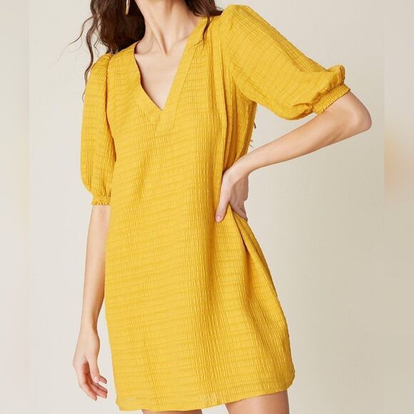 BB Dakota by Steve Madden mini dress in mustard color. Size small NEW - Picture 2 of 7